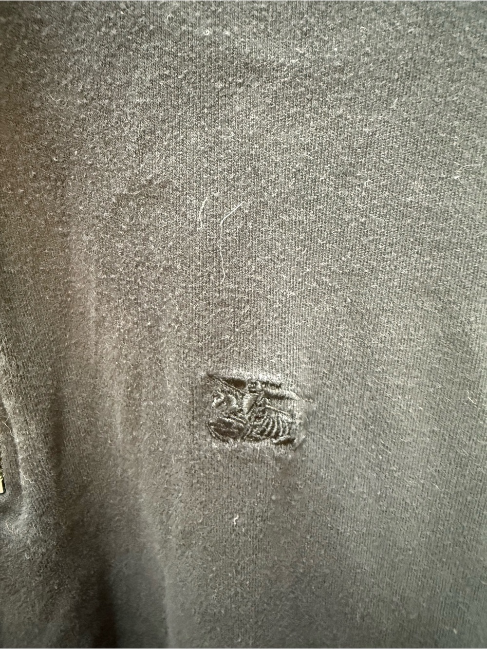 Vintage Burberry Black Half-Zip Sweater Pullover - Picture 2 of 13
